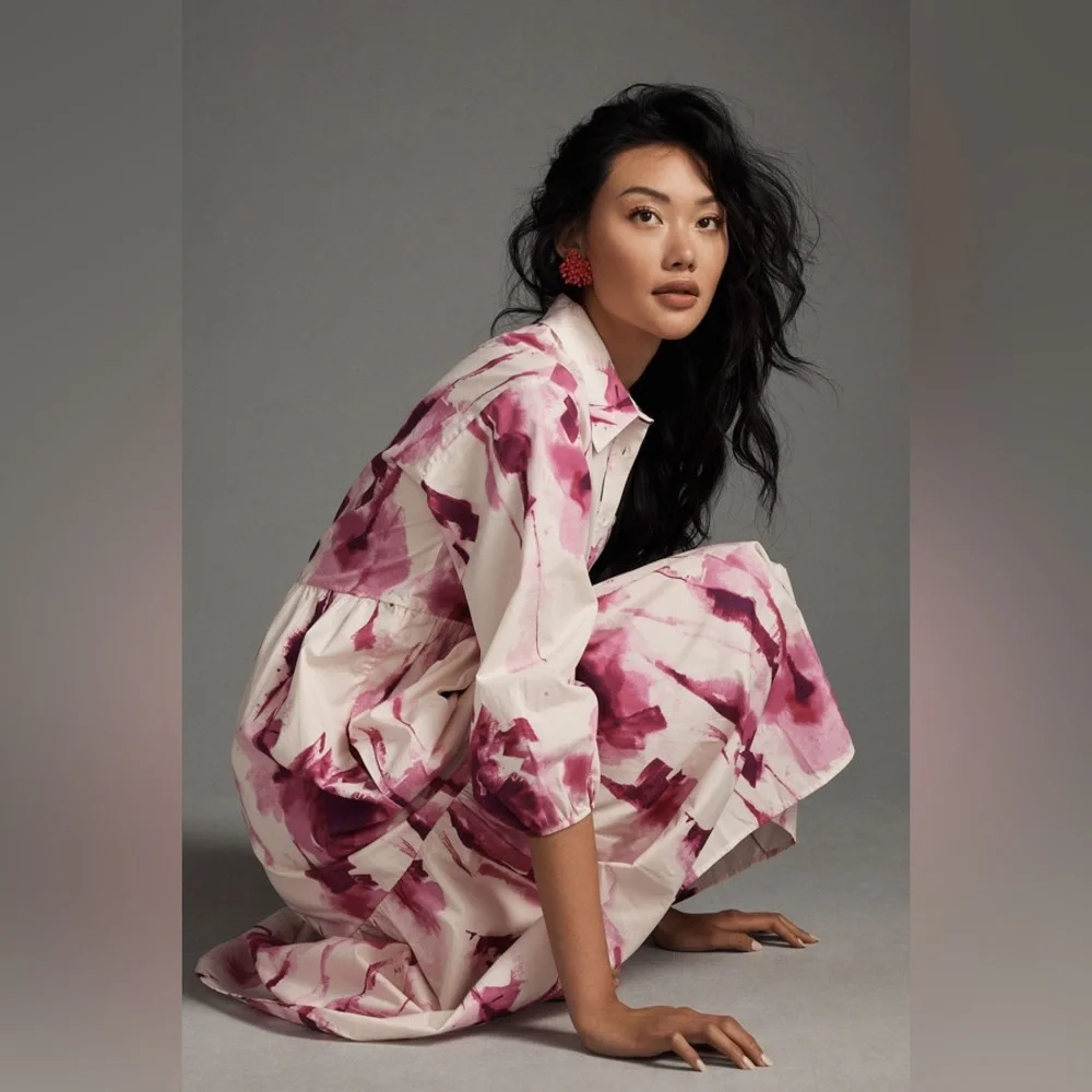 Anthropologie The Bettina Tiered Shirt Dress - Picture 5 of 13